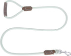 Mile High Life Dog Leash with Genuine Leather Handle, 6 FT/5 FT/4 FT | Leather Grip Rope Leash, Heavy Duty 360° Swivel Metal Clasp, for Small Medium & Large Dogs