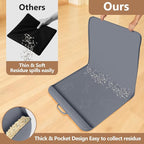 Cat Litter Mat for Litter Box 42" x 28", Large Silicone Mat, Dark Grey | Waterproof Litter Trapping Mat with Residue Collection Pocket, Raised Edge, Non-Slip Pet Placemat for Floors