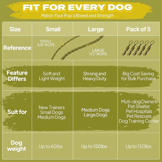 Fida Durable Slip Lead Dog Leash, 6 FT x 3/8" Heavy Duty Comfortable Strong Rope Slip Lead for Small Dogs and Puppies, No Pull Pet Training Leash with Highly Reflective (3/8", Yellow)