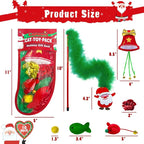 Cat Christmas Stocking, 10 Pack Christmas Cat Toys for Indoor Cats, Includes Catnip Toys, Balls and Feather Toys, Great Value