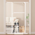 Floisdace 63" Extra Tall Pet Gate for Cat/Dog, Adjustable 29.9-45.3" Wide Auto Close Tall Cat Gate, No Drilling Pressure Mount Kit, Dog Gate for Doorways, Hallways, Kitchen, White