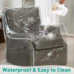 PAMASE 1.5mm Thickened Plastic Armchair/Recliner Cover - Heavy Duty Clear Vinyl Living Room Chairs Slipcover to Prevent Dogs Cats Pets Scratching, Waterproof Dustproof