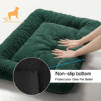 Dog Beds Crate Pad for Medium Dogs Fit Metal,Ultra Soft, Washable & Anti-Slip Kennel Pad for Dogs Cozy Sleeping Mat,Green 30inch