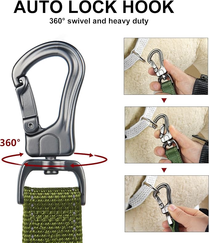 PetiFine 6FT Heavy Duty Dog Leash with Soft Padded Double Handle