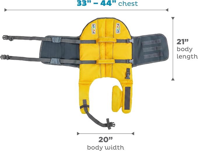Outward Hound Granby Splash Yellow Dog Life Jacket, XL