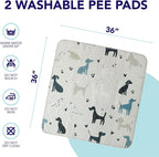PUPIBOO Washable Pee Pads for Dogs and Cats - Super Absorbent Reusable Puppy Training Pads - 100% Waterproof, Leak-Proof & Non-Slip Whelping Pads for Pet Housebreaking