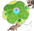 Saolife Interactive Cat Toys with Moving Feather Concealed in Mat, Rechargeable Cat Exercise Toys for Bored Cats with Motion Activated, Mouse Squeaky (Green)