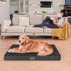 Outdoor Waterproof Orthopedic Dog Bed for Large Dogs | Egg Crate Foam for Joint Support, TPU Waterproof Layer, Machine Washable 1680D Oxford Cover, 36 x 27 Inch, Up to 65 lbs