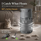 WISESKY Cat Air Purifier with Bite-Resistant Cord & Wide Grille and Tip-Over Protection | Air Purifier for Home with 360° Air Intake for Pet Hair | APP Control | Covers Up to 1644 Sq.Ft