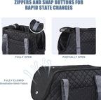 Dog Purse Carrier for Small Dogs, Soft Sided Pet Carrier with Pockets, Foldable Dog Carrier Purse for Puppy, Rabbit, Cat, Washable Breathable Pet Carrier, Dog Carrier Bag for Outdoor Shopping Travel