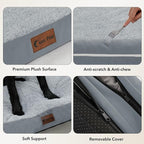Waterproof Orthopedic Dog Bed for Medium Dogs, 35x22in, Grey | Orthopedic Foam Relieves Joint Pressure, Bolsters Supports Head And Neck, Washable Cover, Non-Slip Bottom