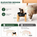 Ceramic Slow Feeder Dog Bowls with Raised Stand, 1.5 Cups Elevated Slow Feeding Bowl for Small and Medium Dogs and Cats, Non-Slip Pet Food Dish Helps Reduce Gulping and Bloating