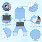2 Packs Breathable Cotton Dog Recovery Suit for After Neuter Spay Abdominal Wounds Protector, Professional Anti-Licking Onesies for Male Female Pets Surgery Bandages, M Black Blue Pure