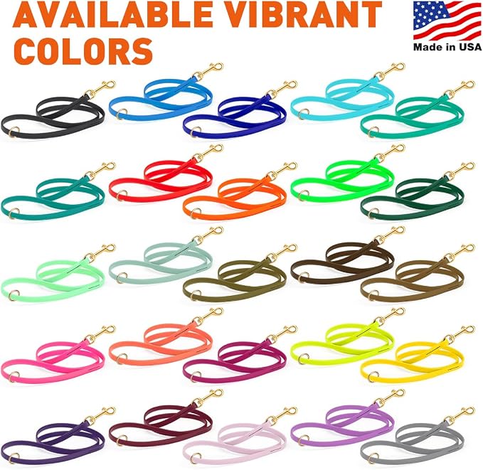 Viper Biothane K9 Working Dog Leash Waterproof Lead for Tracking Training Schutzhund Odor-Proof Long Line with Solid Brass Snap for Puppy Medium and Large Dogs 4ft, Sea Foam Green