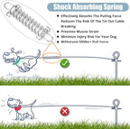 jenico Dog Tie Out Cable, 10/15/20/30/40/50/70/100/150FT Runner Cable with Swivel Hook and Shock Spring, Dog Leash Run Tether for Yard Outdoor and Camping,for Small to Medium Pets Up to 500 LBS