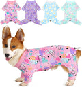 Bienbee Dog Pajamas, 4 Pack Adjustable Onesies for Small to Large Dogs XL | Dog Shedding Suit with Soft Fabric, Breathable & Stretchy, and Adjustable Back Length for Sleeping Lounging and Daily Use