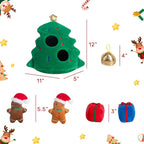 Hollypet Christmas Squeaky Hide and Seek Dog Toys for Small and Medium | Interactive Plush Stuffed Dog Squeak Toys for Small Medium Sized Dogs and Non-Aggressive Chewers, Puppy Teeth Clean Chew Toys