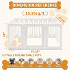 Acrylic Dog Playpen Indoor, Puppy Pens for Small Dogs & Puppies,15 Panels | Easy Assemble, DIY Flexible Shape Dog Pen with Plastic Fence, Pet Exercise Pin for Small Animals, 24''Tall