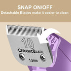 10#Dog Grooming Ceramic Blade sets,Compatible with Andis/Oster A5/Wahl 10KM | Size 10 Cut Length 1/16"(1.5mm)，10 Pack