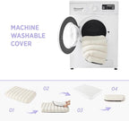LE SURE Cute Orthopedic Dog Bed for Extra Large Dogs, XL Waterproof Chic Flat Pet Beds with Removable Washable Cover, Fuzzy Thick Egg Crate Foam Pet Mat for Indoor Use (44" x 32", Cream)