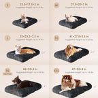 EHEYCIGA Fluffy Dog Crate Bed for Extra Large Dogs, Plush Faux Fur XLP Pad, Calming Anti Anxiety XL Plus Bed for Crate, Washable Soft Warm Dog Mat with Non-Slip Bottom, Dark Grey