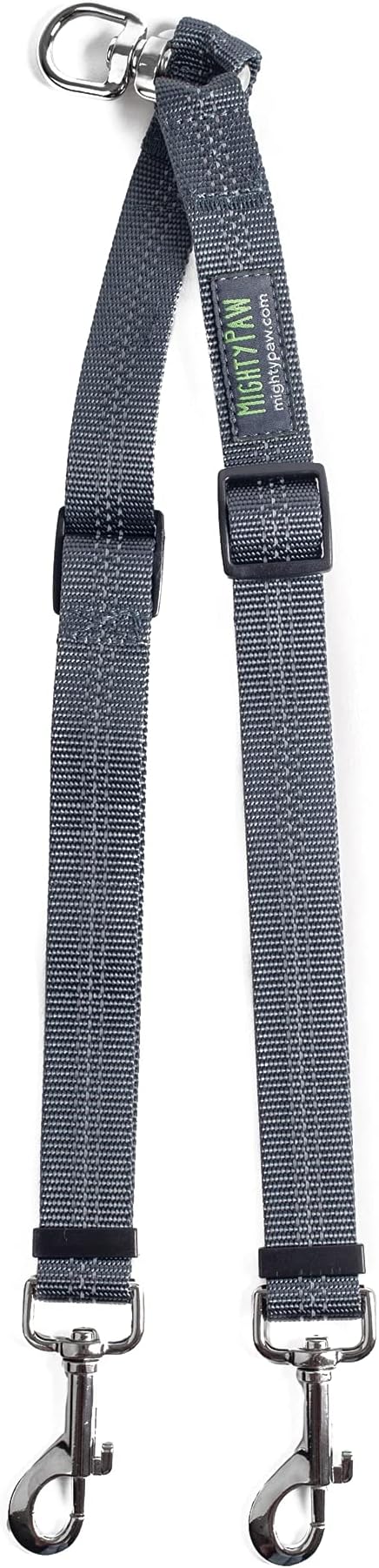 Mighty Paw Double Dog Leash, No Tangle Adjustable Split Lead for Two Dogs | Fits 0-100 Lb, 16-24 In Range, Reflective Stitching, Waterproof, Neoprene Padded Handle