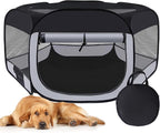 Dog Cat Playpen,Portable Pet Puppy Playpen,Rabbit Puppy Dog Play Pen for Indoors,Dogs Tent for Indoor Cats,Kitten Playpen,Collapsible Small Cats Crate Cage for Small Dogs with Carrying Case(Grey, M)