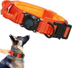 AirTag Dog Collar for Large Dogs Tactical Dog Collar with AirTag Holder | Upgrade Waterproof,Control Handle,Quick-Release Metal Buckle,1000D Nylon Fabric,Soft-Padded Webbing,Velcro Patch(Orange,XXL)