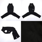 D Doggy Star Italian Greyhound Clothes High-Stretch Sleeveless Onesie for Styling (L,Coordi Black)