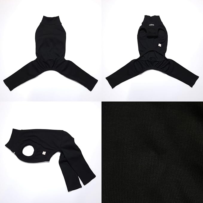 D Doggy Star Italian Greyhound Clothes High-Stretch Sleeveless Onesie for Styling (3XL,Coordi Black)