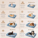 EHEYCIGA Orthopedic Small Dog Bed, Waterproof Memory Foam Washable Pet Beds | Non-Slip Bottom and Egg-Crate Foam Medium Pet Couch Bed with Washable Removable Cover, Washed Blue