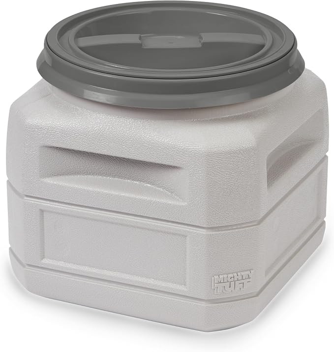 Mighty Tuff Airtight Dog Food Storage Container – 6 Gal, up to 24 lb Capacity – Cat and Dog Food Container with Twist Lid & Handles – BPA-Free, Made in USA