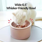 Hello Bowl Elevated Ceramic Cat Bowl with Stand, Raised Whisker-Friendly Feeding Bowl for Cats & Small Dogs, Patented Design, Made in Korea (3.9" H - Gray, Square/Dry)