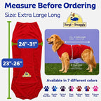 SurgiSnuggly Veterinary Invented Dog Surgical Recovery Suit for Female Spay or Male Dogs Neuters Onesie,Cone Alternative, Original Onesie Bodysuit for After Surgery Small, Medium, Large Dogs XLL Red