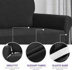 ZNSAYOTX Super Stretch Couch Cover (72"-92") Universal Sofa Covers with Elastic Bottom, Dog Cat Pets Friendly Washable Furniture Protector Fitted Sofa Slipcovers Stay in Place (Black, Sofa)