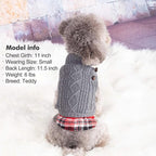 KYEESE Dog Sweater Turtleneck Thick Knit Pullover for Cold Weather | Stretchy Fit, Lightweight & Warm, Cozy Knit Comfort, Classic Plaid Design, Gentle on Sensitive Skin, Comfortable Daily Wear