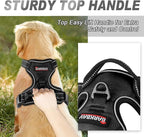 BARKBAY No Pull Dog Harness Front Clip Heavy Duty Reflective Easy Control Handle for Large Dog Walking(Black,M)
