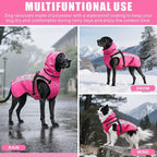Dog Raincoat Waterproof Raincoats for Dog Reflective Dogs Rain Jackets with Hood Hoodie Pet Rain Poncho Coat for Small Medium Large Dogs Puppies S-XXL (Pink, S)