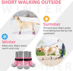 PUPTECK Anti Slip Dog Socks, Shoes with Grippers to Prevent Licking Hardwood Floors Traction, Rubber Boots & Paw Protectors for Small Medium Large Dogs Cold/Hot Pavement, Senior Dogs Booties Pink