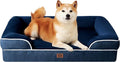 EHEYCIGA Orthopedic Dog Beds Large Sized Dog, Waterproof Washable Pet Bed | Non-Slip Bottom and Egg-Crate Memory Foam XL Dog Couch Bed with Washable Removable Cover, Navy