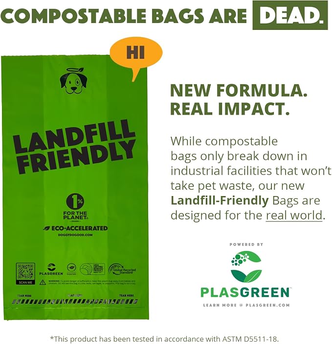 Doggy Do Good - 180 Count, Heavy Duty Poop Bags for Dogs - Standard Size - Dog Waste Bags Made with 50% Recycled Plastic + 15% Biobased Material - Landfill-Friendly, Unscented, Leak-Proof | Heavy-duty, Easy-open Dog Bags - 50% Recycled Plastic & 15% Bi...
