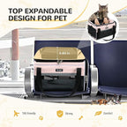 Lekereise Top-Expandable Pet Carrier 17x11x9.5 Inch Alaska Hawaiian Airline Approved Soft Sided Underseat with Locking Safety Zippers Anti-Scratch Mesh