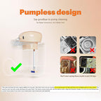Cat Water Fountain Pumpless, Pet Fountain for Cats Indoor, 3L/102oz, Automatic Cat Water Dispenser, Stainless Steel Tray, Battery Operated Cordless with Motion Sensor