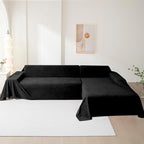 Couch Cover for 3 Cushion Sofa Washable, Cat Scratch Proof Sofa Covers, Furniture Protector Oversized L Shape Black Sofa Slipcovers Sectional Big Couch Covers for Dogs Pets, 71" x 150"