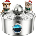108oz/3.2L Stainless Steel Cat Water Fountain, Ultra-Quiet Pet Fountain with Water-Level Window, Dishwasher Safe, BPA-Free Automatic Water Dispenser for Cats and Dogs
