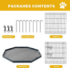 Foldable Dog Playpen,30in 8 Panels Metal Pet Exercise Fence with Bottom Pad | Dog Play Pen for Indoor Outdoor,Heavy-Duty Pet Fence Puppy Crate Kennel with Door for Small Medium Pets