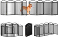 SNUOWU 8 Panels Full Matel Freestanding Dog Gates with Door, 192"Extra Wide 36"Tall Free Standing Dog Pet Gate for Indoor & Outdoor. Foldable Pet Fences for Doorways, House, Stairs, Porch, Deck, Yard