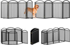 SNUOWU 8 Panels Full Matel Freestanding Dog Gates with Door, 192"Extra Wide 36"Tall Free Standing Dog Pet Gate for Indoor & Outdoor. Foldable Pet Fences for Doorways, House, Stairs, Porch, Deck, Yard