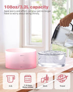 Pink Cat Water Fountain: Super Silent Cats Fountain | 108oz/3.2L Pet Water Fountains for Cats Indoor Faucet Cat Fountain for Cats and Dogs