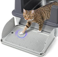 Cat Litter Box Step, Cat Step with Detachable Splash-Proof Baffles, Grey | Litter Box Ramp with Filter Function, Litter Catcher for Kittens & Elderly Cats, Non-Slip Cat Litter Mat Pedal, Easy to Clean